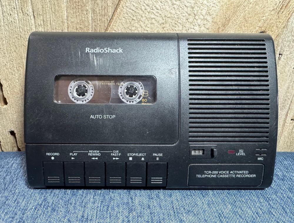 RadioShack TCR-200 Voice Activated Telephone Cassette Recorder No Cords Untested